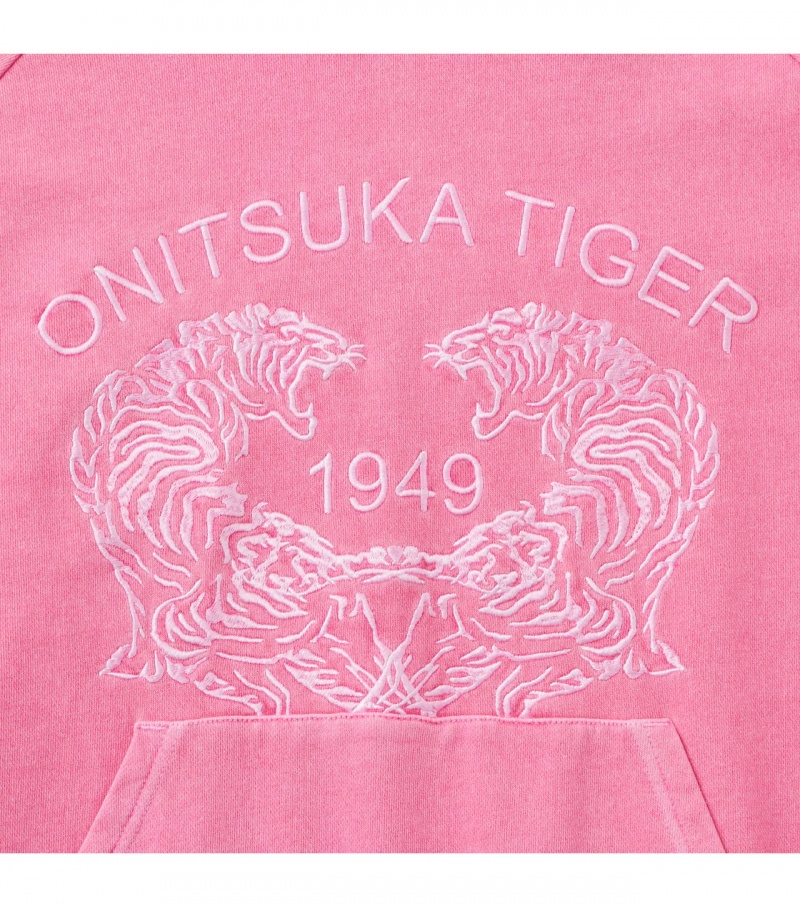 Pink Onitsuka Tiger Sweat Hoodie | 28176-YEKJ