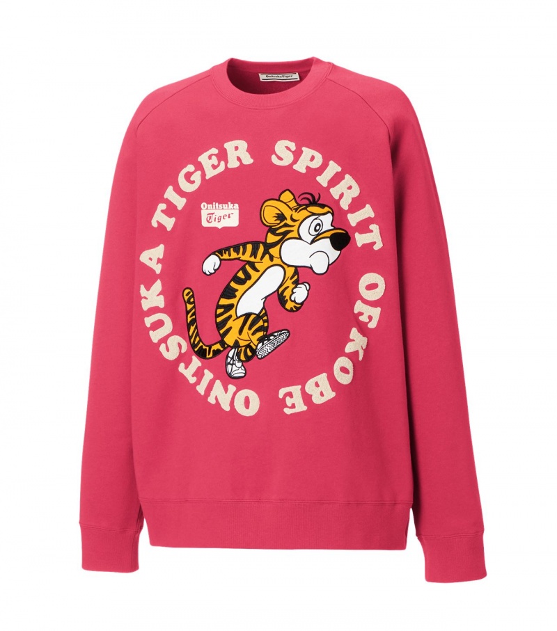 Pink Onitsuka Tiger Sweat Tops | 84569-ZIAV