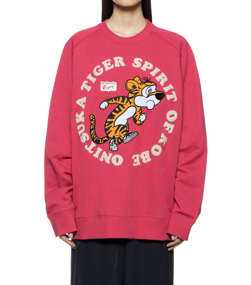 Pink Onitsuka Tiger Sweat Tops | 84569-ZIAV