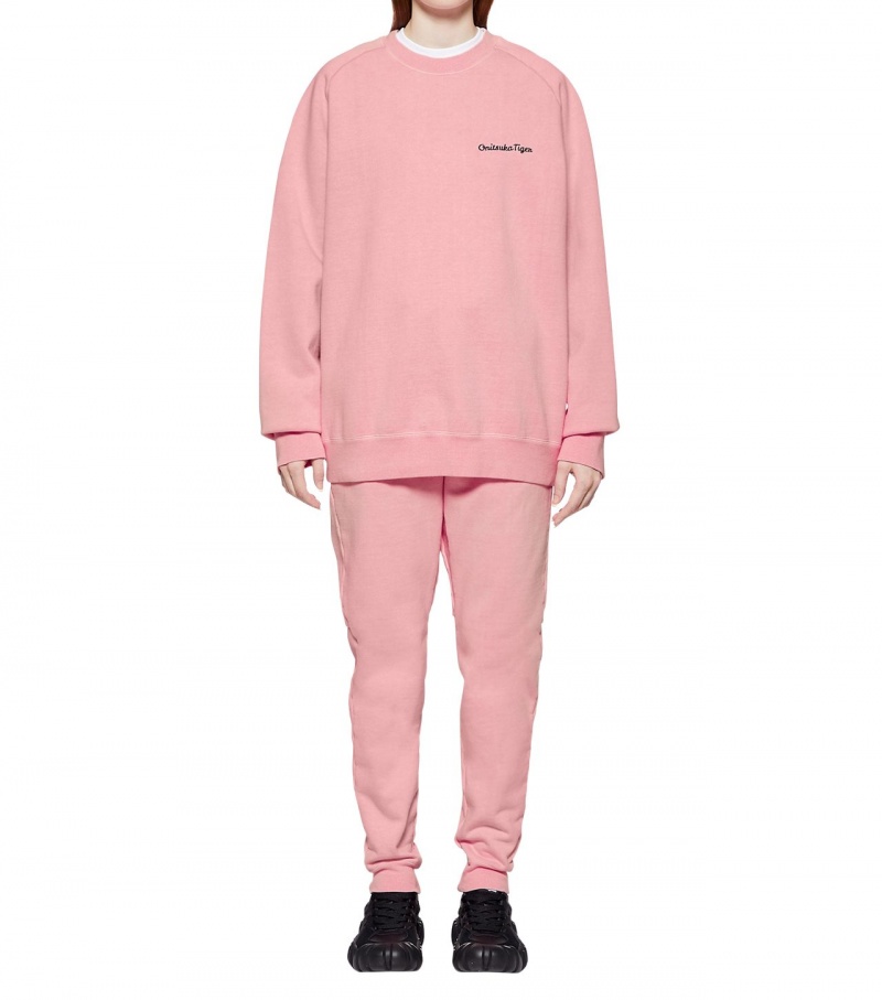 Pink Onitsuka Tiger Washed Ls Tops | 21860-AYGR