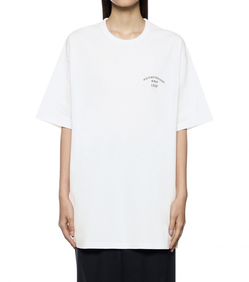 White Onitsuka Tiger Graphic T Shirts | 08157-UFKS