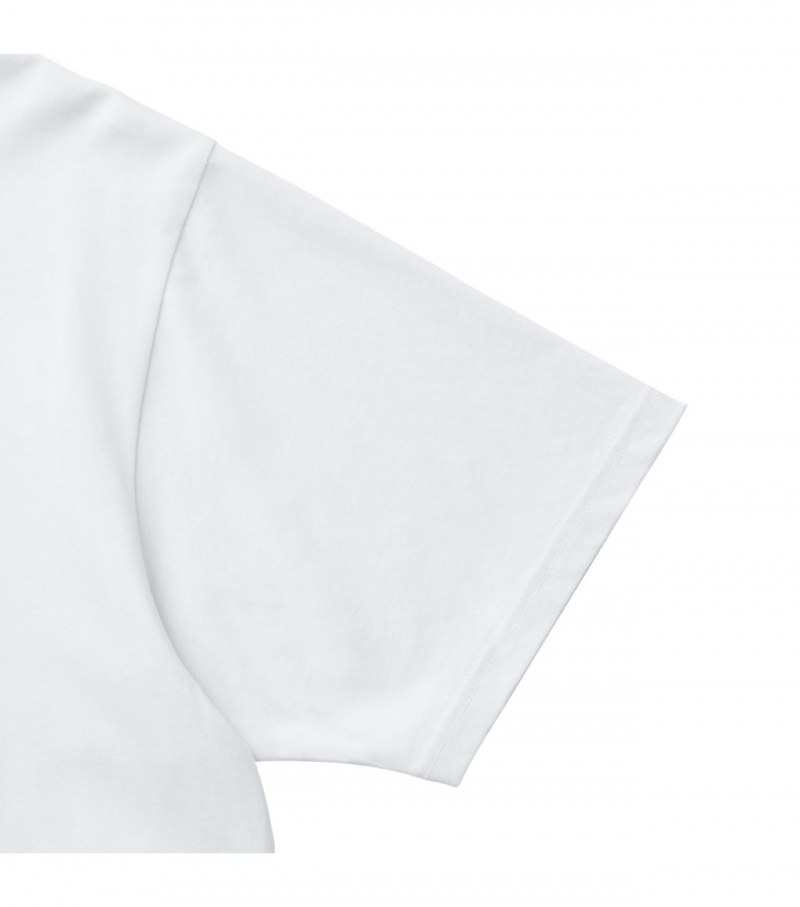 White Onitsuka Tiger Graphic T Shirts | 02349-PGXZ