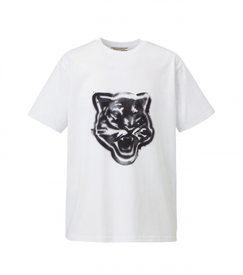 White Onitsuka Tiger Graphic T Shirts | 02349-PGXZ