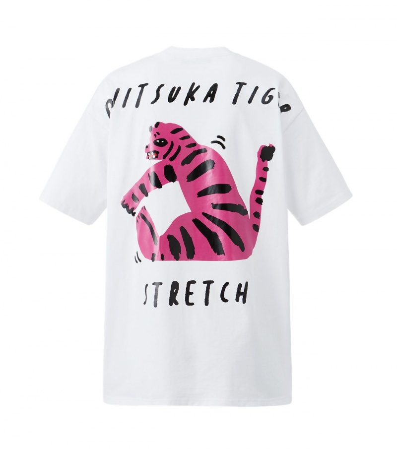 White Onitsuka Tiger Graphic T Shirts | 28413-SNXG