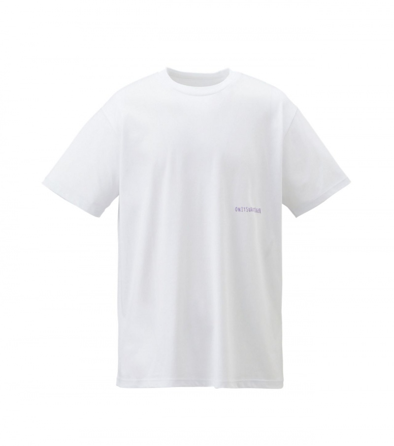 White Onitsuka Tiger Graphic T Shirts | 76821-LVKG