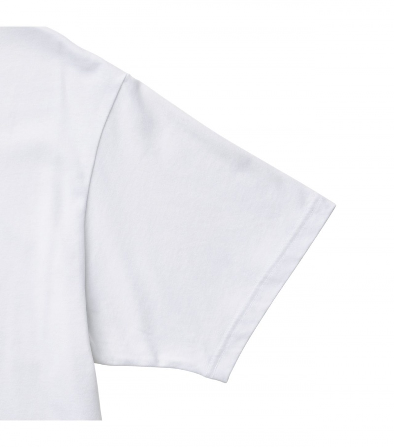 White Onitsuka Tiger Graphic T Shirts | 82619-KDLV