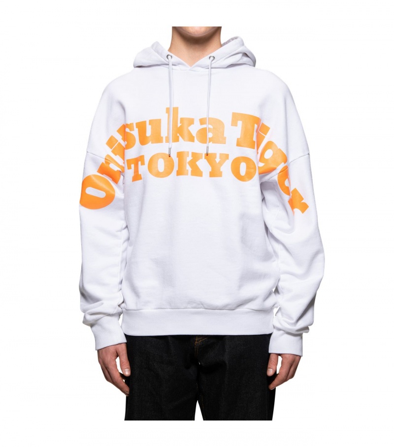 White Onitsuka Tiger Hoodie | 51872-BZQD