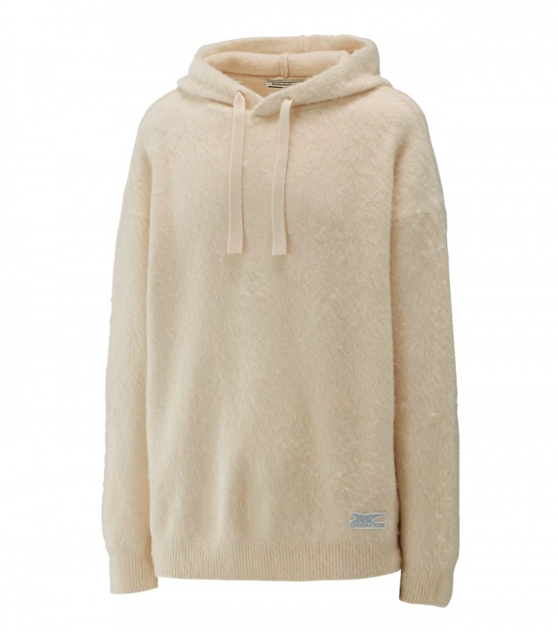 White Onitsuka Tiger Knit Hoodie | 19365-QCOT