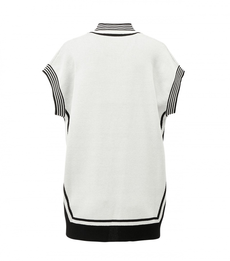 White Onitsuka Tiger Knit Vest | 69238-MDVJ