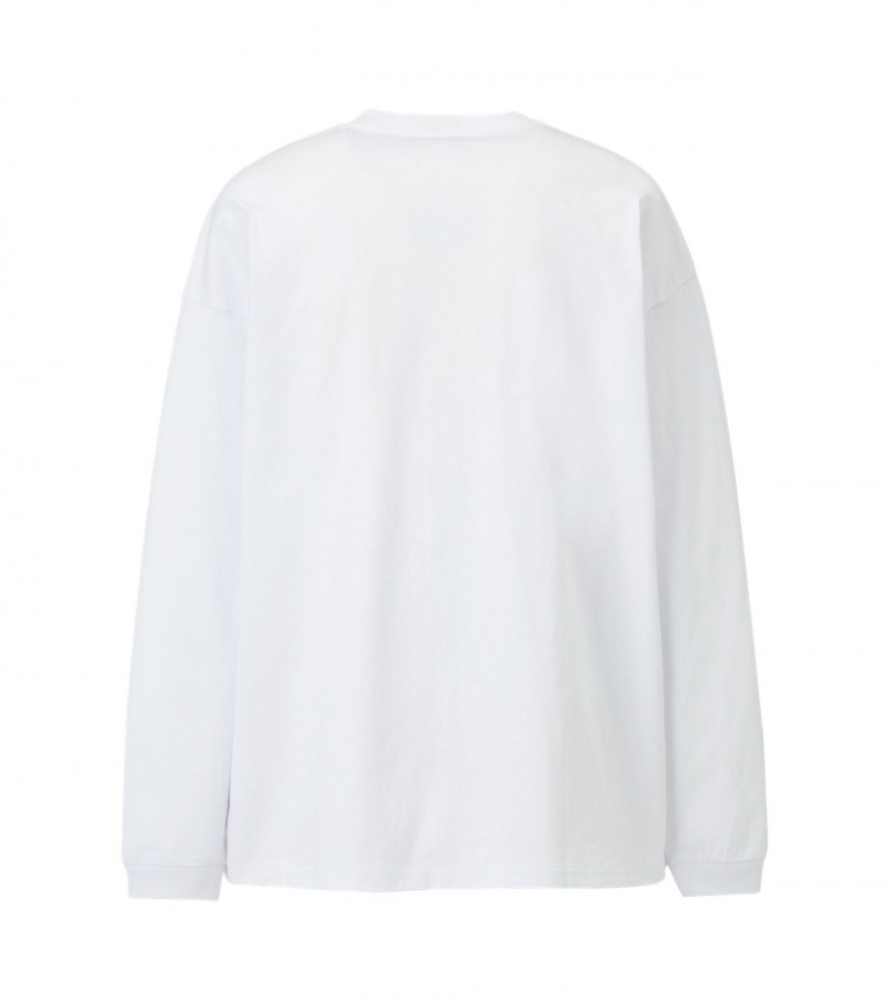 White Onitsuka Tiger Ls Graphic T Shirts | 15986-NURT