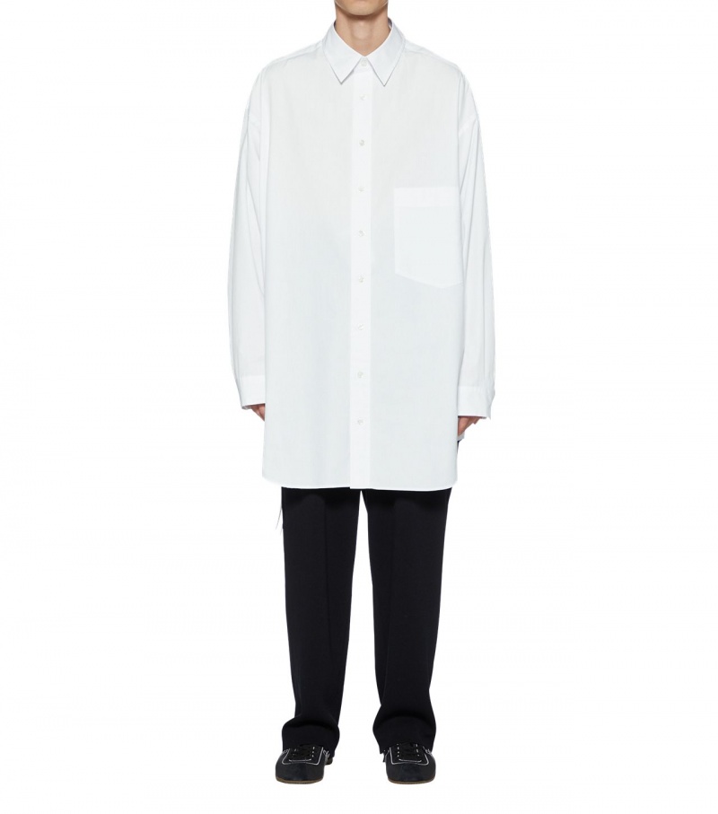 White Onitsuka Tiger Ls Shirts | 72516-NLCZ