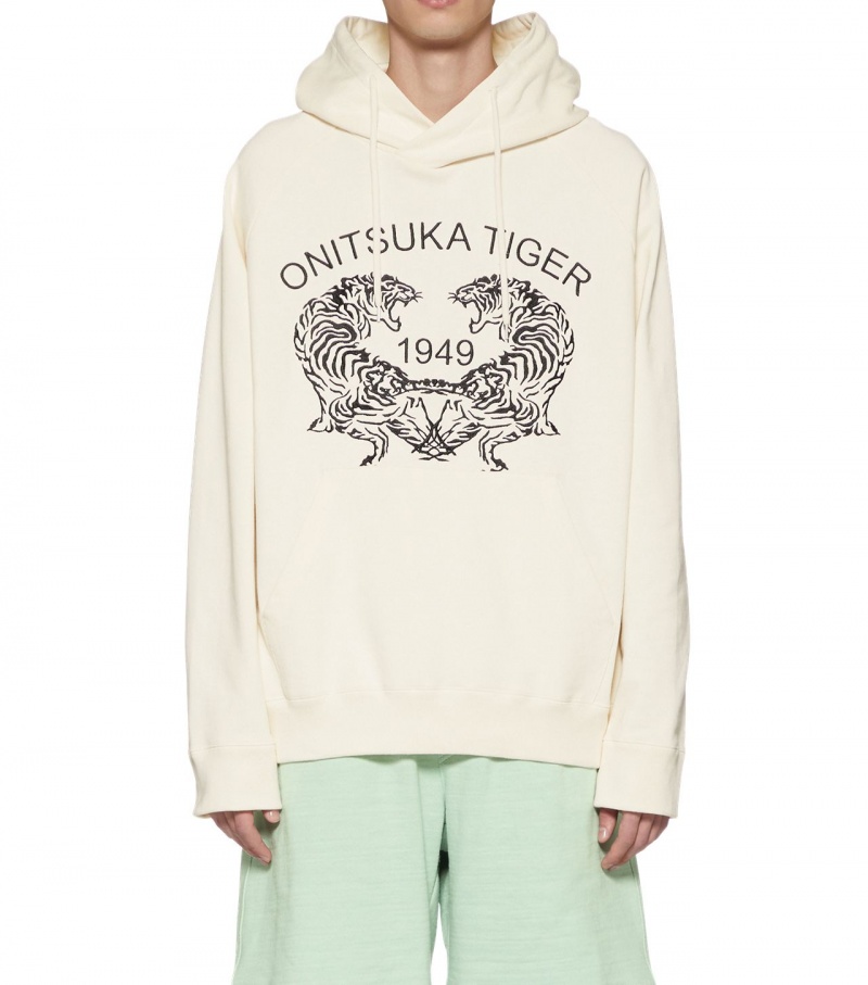 White Onitsuka Tiger Sweat Hoodie | 24871-FXAH