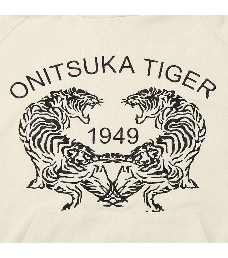 White Onitsuka Tiger Sweat Hoodie | 24871-FXAH