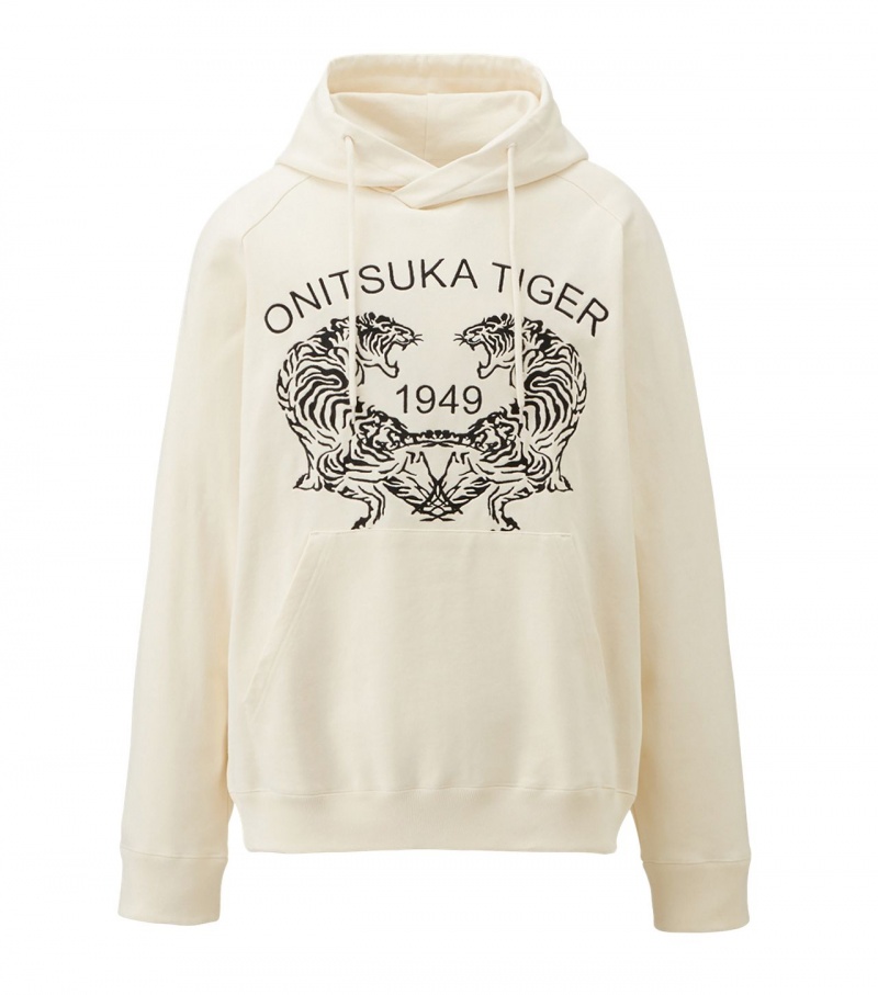 White Onitsuka Tiger Sweat Hoodie | 24871-FXAH