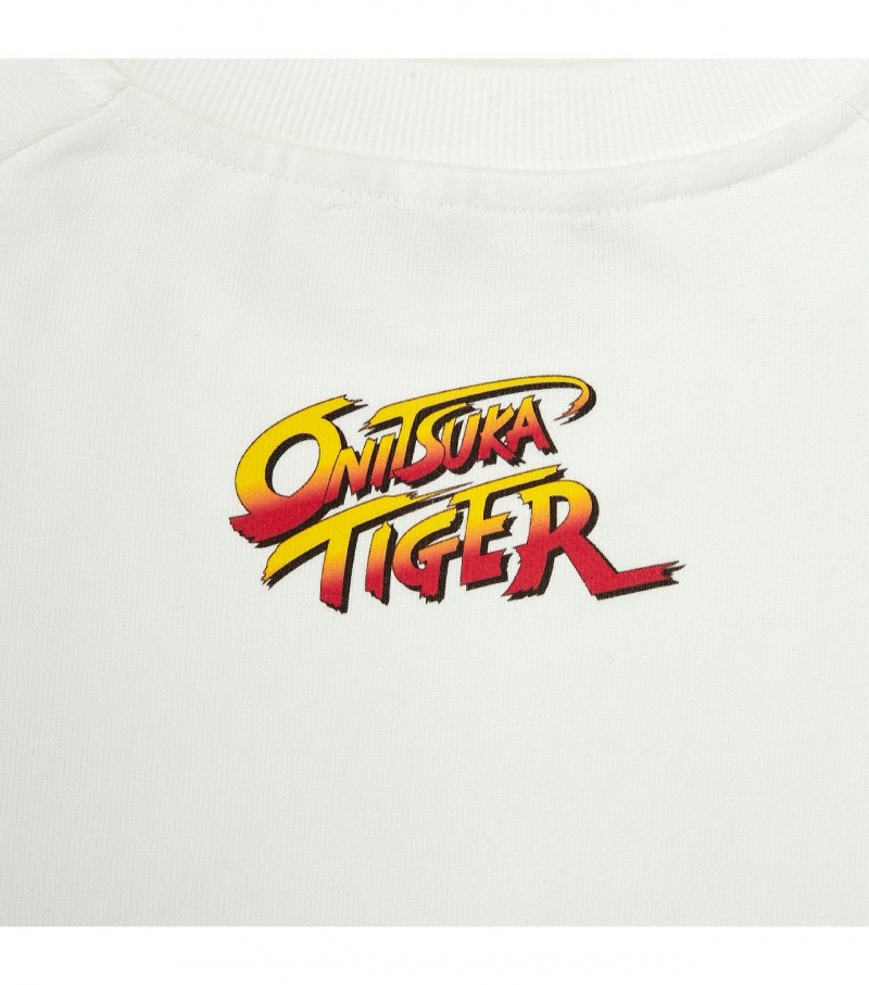 White Onitsuka Tiger Sweat Tops | 69250-GPOF