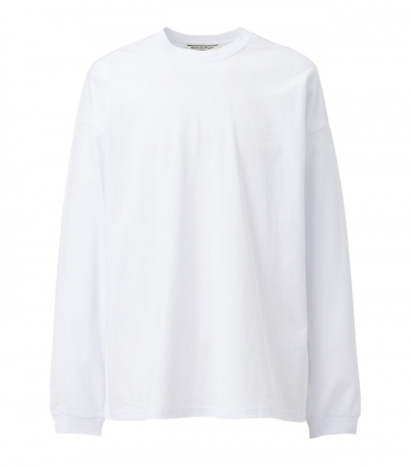 White Onitsuka Tiger Sweatshirts | 13607-MRCA