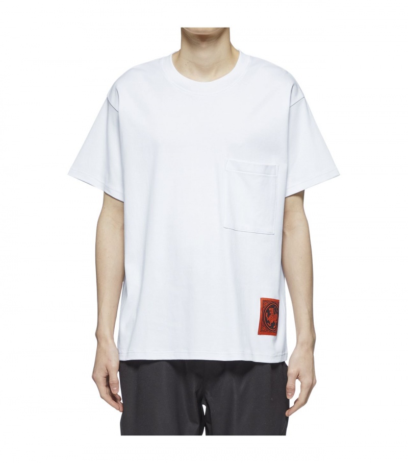 White Onitsuka Tiger T Shirts | 04175-DSON