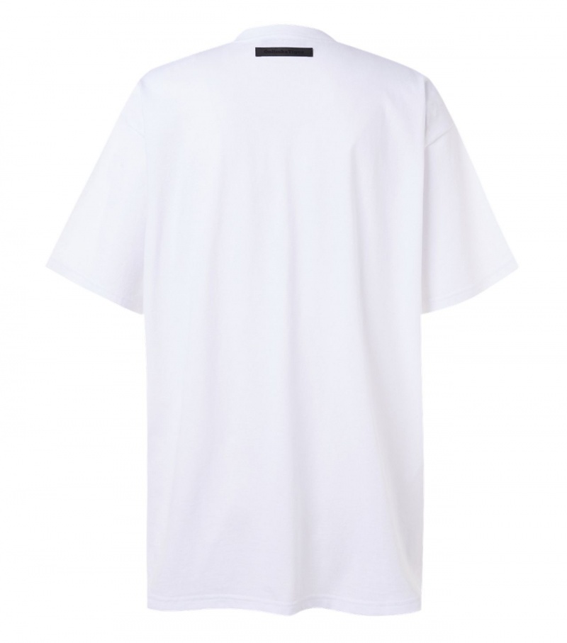 White Onitsuka Tiger T Shirts | 06387-JFYI