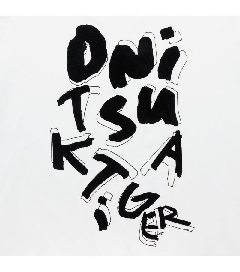 White Onitsuka Tiger T Shirts | 45021-ICJV