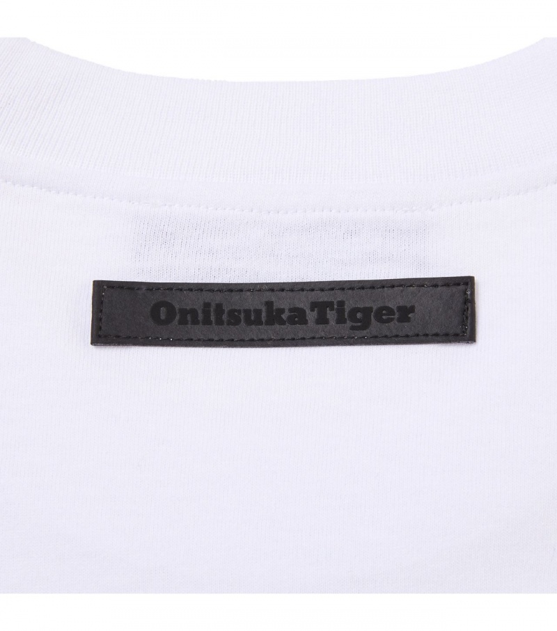 White Onitsuka Tiger T Shirts | 69058-ELQD