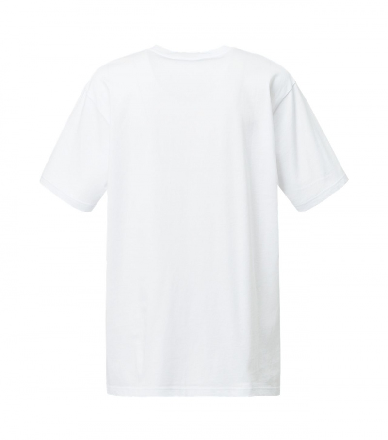 White / Black Onitsuka Tiger Logo T Shirts | 47862-ZEWX