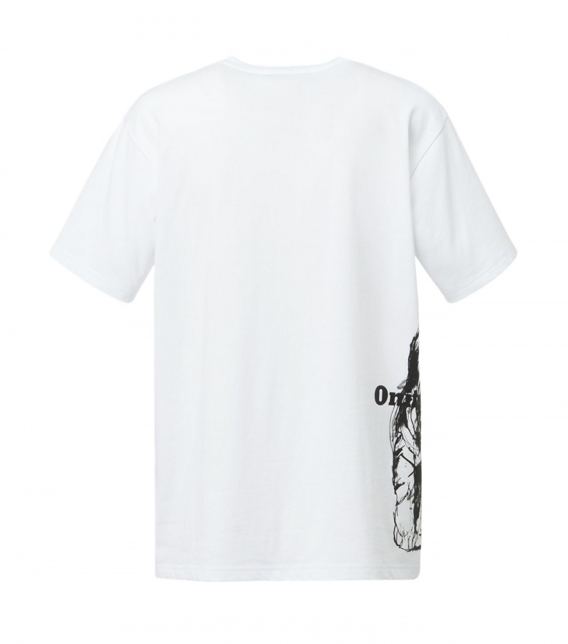 White / Black Onitsuka Tiger T Shirts | 12659-LCEV