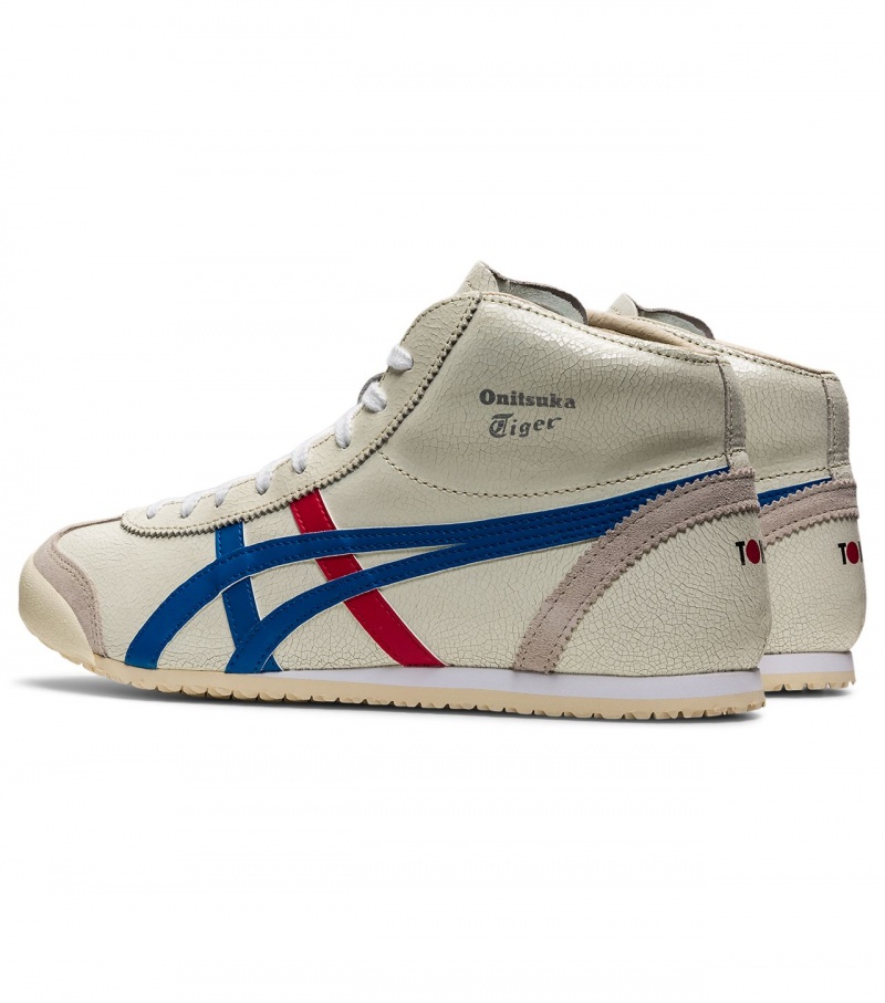 White / Blue Onitsuka Tiger Mexico Mid Runner | 20649-VQET