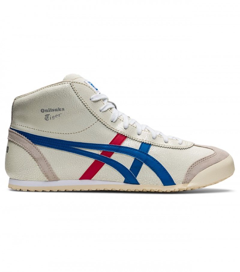 White / Blue Onitsuka Tiger Mexico Mid Runner | 20649-VQET