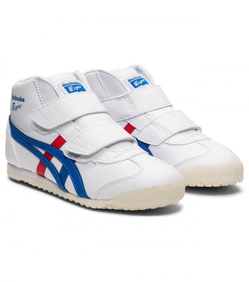 White / Blue Onitsuka Tiger Mexico Mid Runner | 21904-QDJV