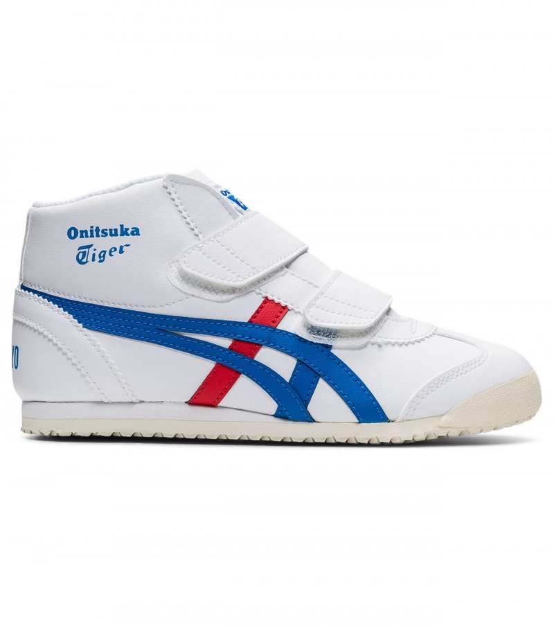 White / Blue Onitsuka Tiger Mexico Mid Runner | 21904-QDJV