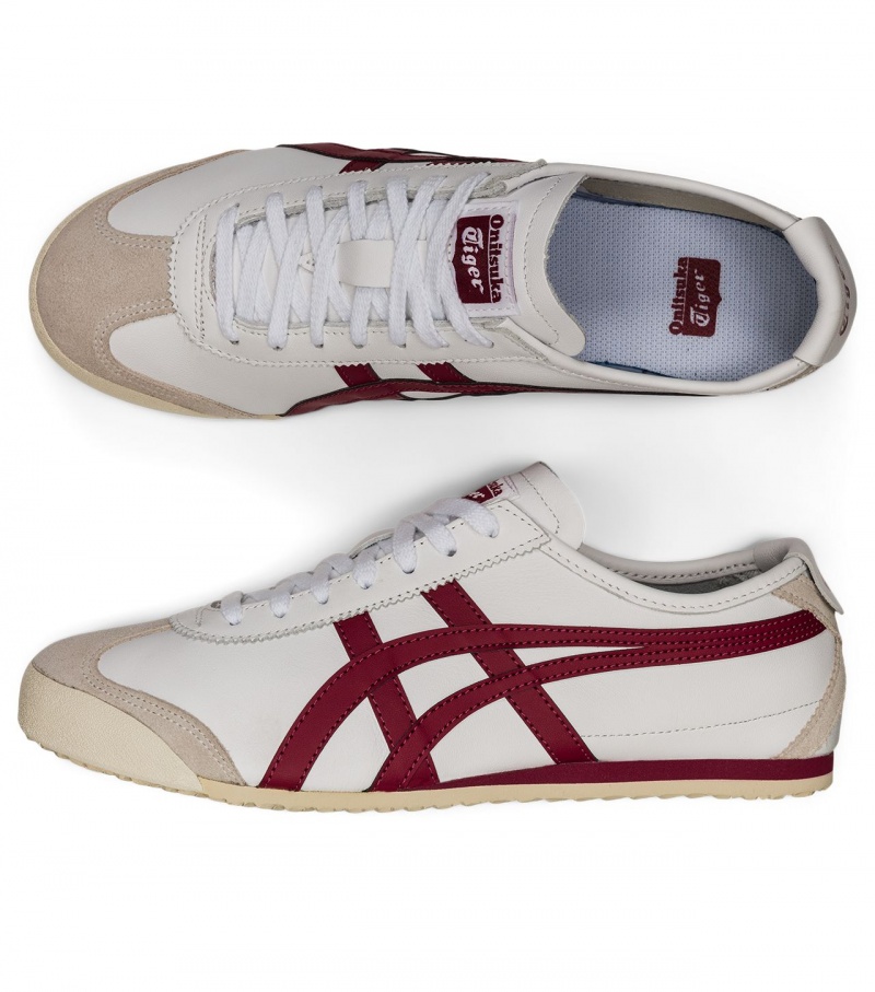 White / Burgundy Onitsuka Tiger Mexico 66 | 83149-ZQFB