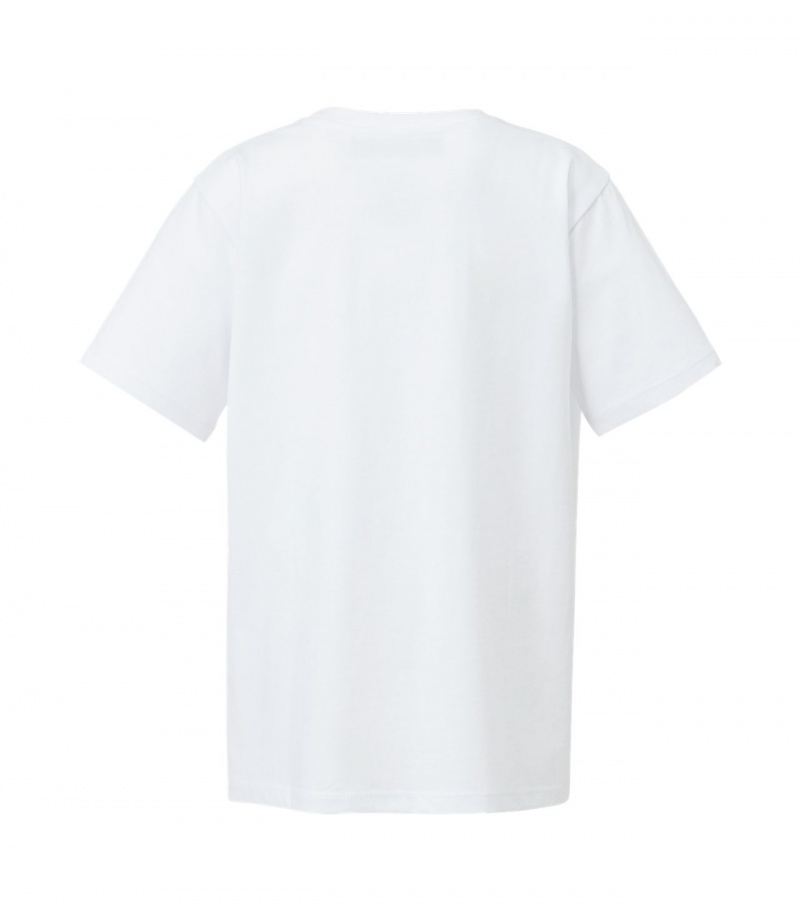 White / Gold Onitsuka Tiger Logo Graphic T Shirts | 14328-SXBZ