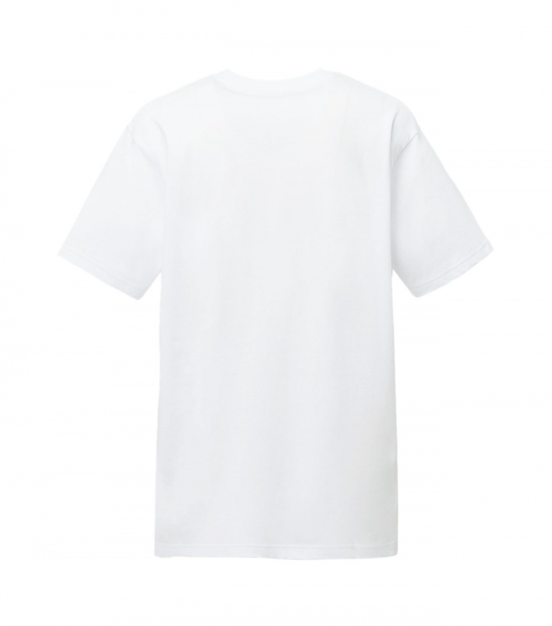 White / Gold Onitsuka Tiger Logo T Shirts | 84715-MSFJ