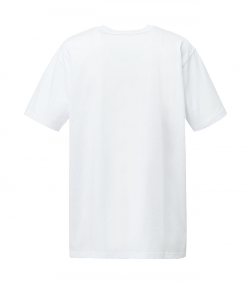 White / Gold Onitsuka Tiger Logo T Shirts | 35426-JOXV