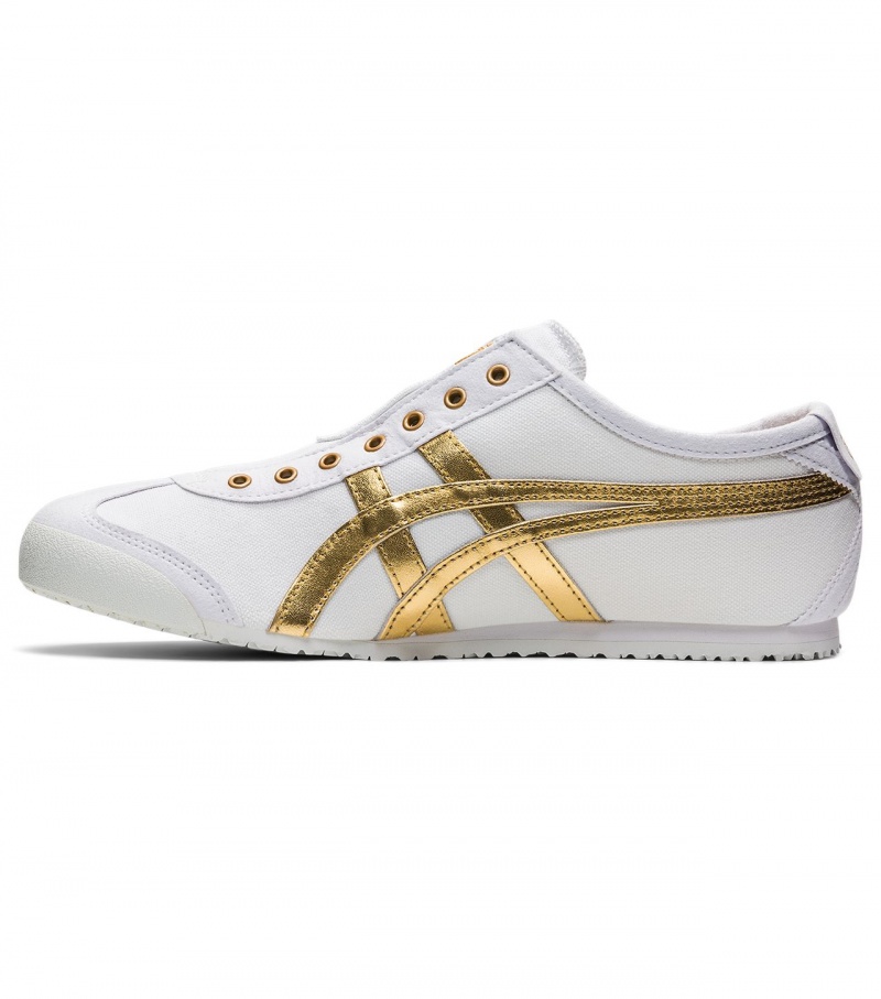 White / Gold Onitsuka Tiger Mexico 66 Slip-On | 92703-JCXW