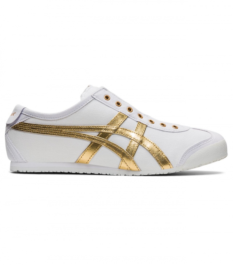 White / Gold Onitsuka Tiger Mexico 66 Slip-On | 92703-JCXW