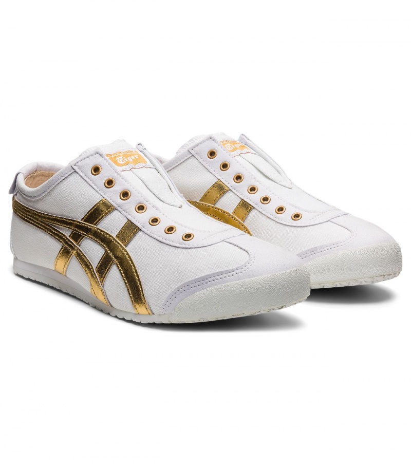 White / Gold Onitsuka Tiger Mexico 66 Slip-On | 20351-PTCO