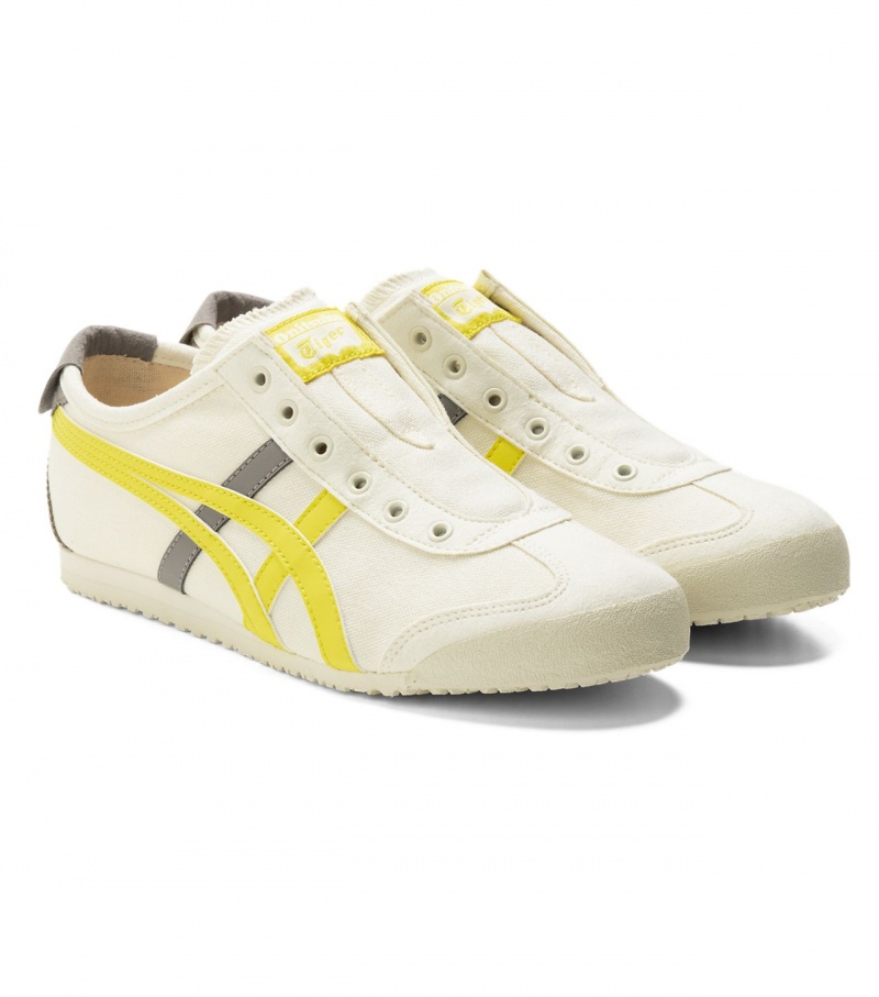 White / Orange Yellow Onitsuka Tiger Mexico 66 Slip-On | 15490-DPNT