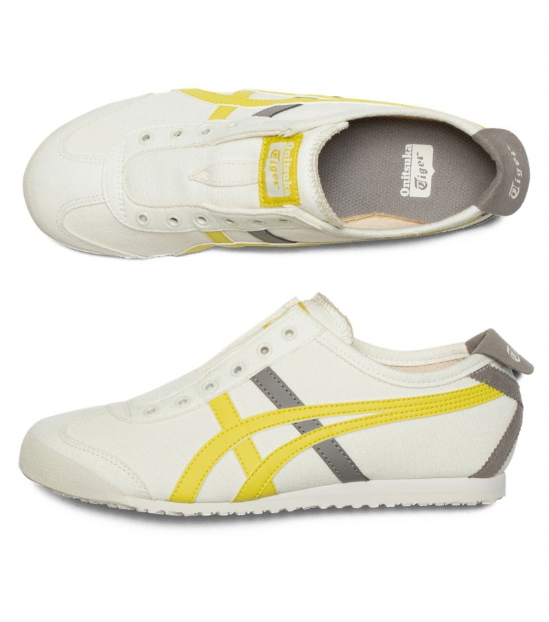 White / Orange Yellow Onitsuka Tiger Mexico 66 Slip-On | 15490-DPNT