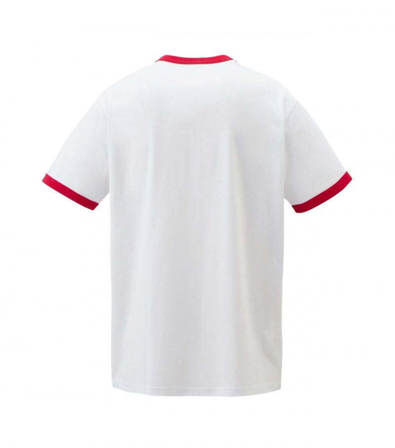 White / Red Onitsuka Tiger Graphic T Shirts | 25637-SEGD