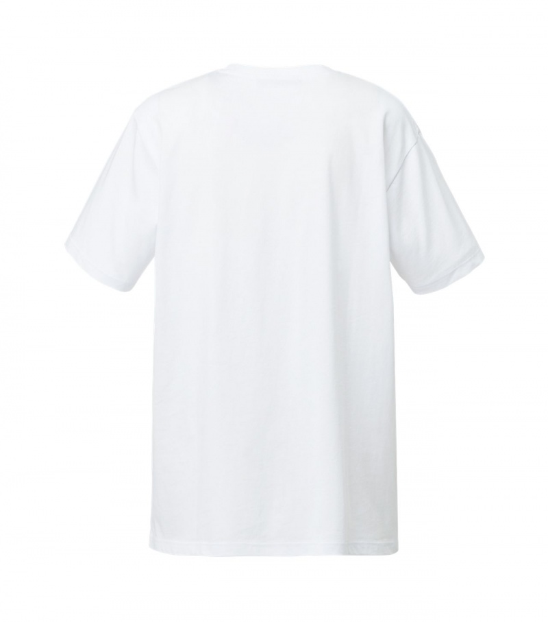 White / Red Onitsuka Tiger Logo T Shirts | 01287-PGEZ