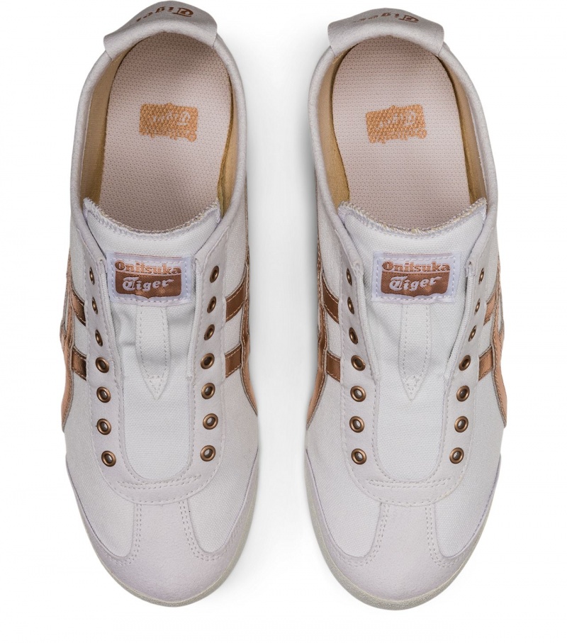 White / Rose Gold Onitsuka Tiger Mexico 66 Slip-On | 95843-NSUF