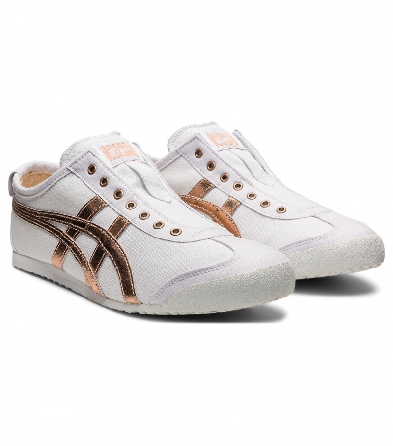 White / Rose Gold Onitsuka Tiger Mexico 66 Slip-On | 89421-DOTA