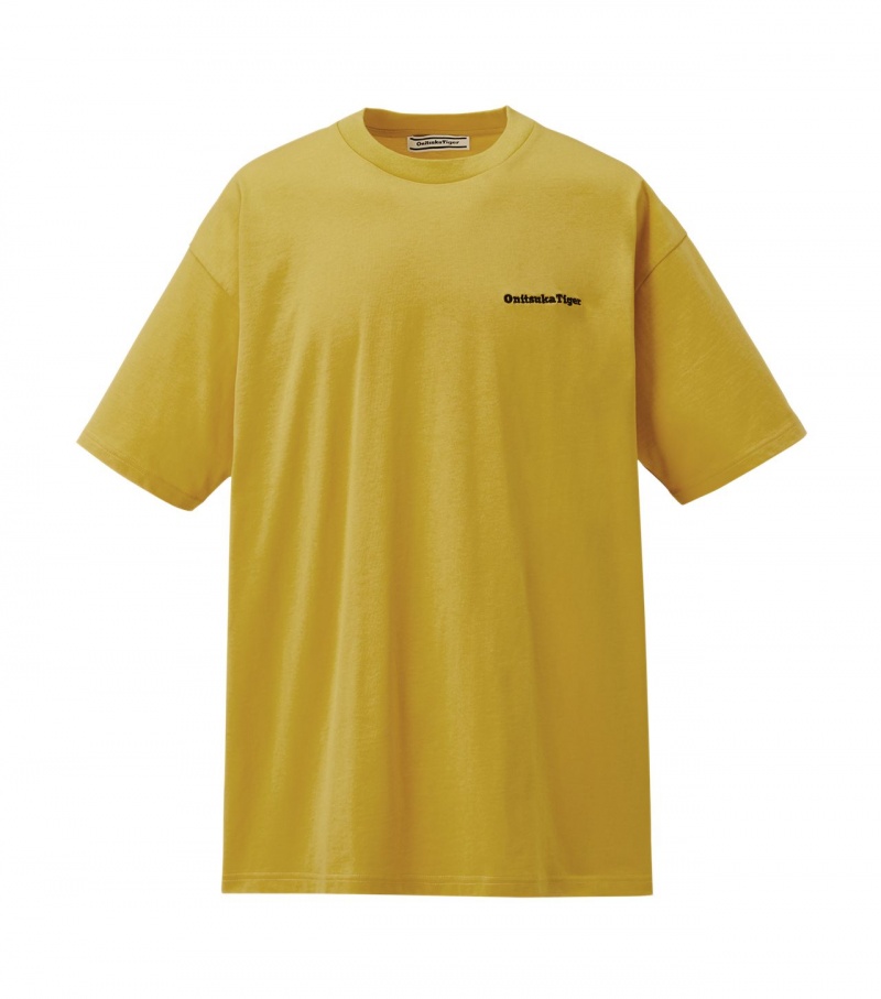 Yellow Onitsuka Tiger Graphic T Shirts | 37061-GFTB